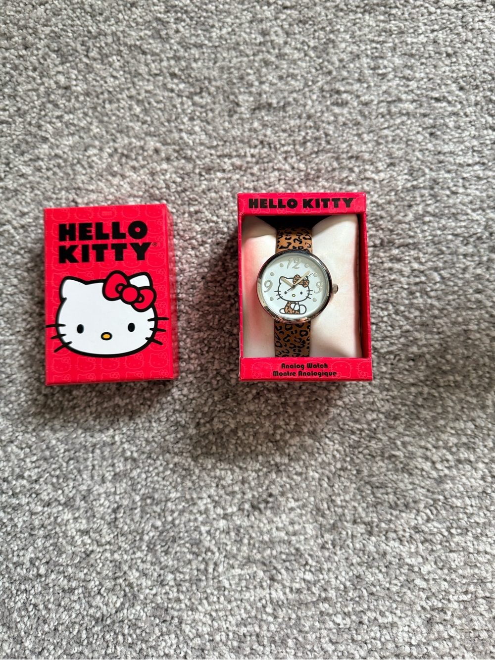 Hello Kitty Leopard Print Analog Watch – New in Original Packaging